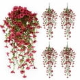 thumbnail image 4 of Artificial Flowers - Household Imitation - Artificial Hanging Flowers For Outdoor Spring Decoration 4Pcs Silk With Leaves Look Real Faux Flowers For Outside Porch - 1 Artificial Flower, 4 of 9