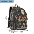 thumbnail image 2 of FORMRS School Backpack 17" Student Travel Bag with Laptop Compartment, Black Halloween Dancing Skeleton, 2 of 7