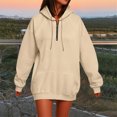 thumbnail image 2 of Godom Quarter Zip Womens Hoodies Drawstring Hooded Sweatshirts for Woman with Pocket Fashion Sweatshirt, 2 of 6