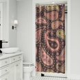 thumbnail image 2 of Artistic Vintage Paisley Curtain 36x72 Inches, Quick-Drying Polyester with Hooks, Bohemian Floral Chic Design for Bathrooms, 2 of 5