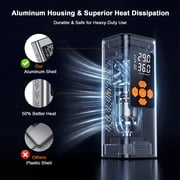 NEXPOW 150PSI Cordless Tire Inflator, 7500mAh Air Compressor with Dual-Screen Display & Auto Shut-Off, Portable Air Pump for Car/Motorcycle/Bike, USB Power Bank + LED Light, Gray