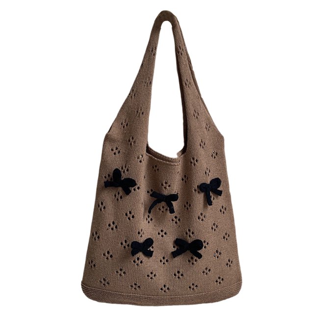 Bolso Hueco para Mujer Mano Estético Con Lazo Ganchillo Fiesta Y