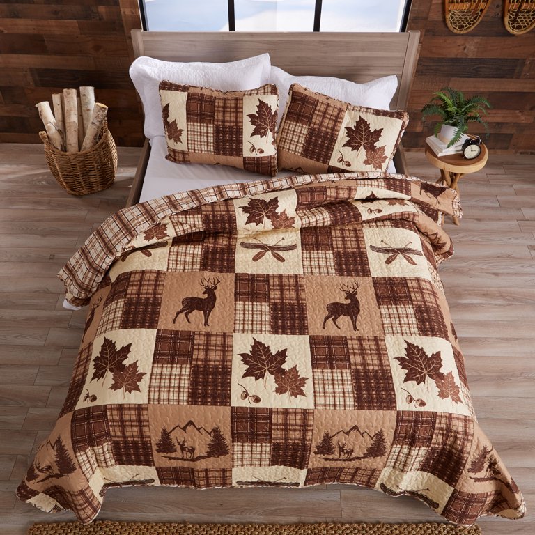 Great Bay Home Redwood Lodge Reversible Quilt Set Twin