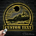 thumbnail image 3 of Handmadetneonsign Custom Tugboat Metal Wall Art LED Light, Personalized Pillow Sailor Captain Name, 3 of 5