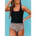 thumbnail image 4 of Women's Two Piece Tankini Swimsuit Floral Tank Top Tummy Control Swimwear Bathing Suit, 4 of 6