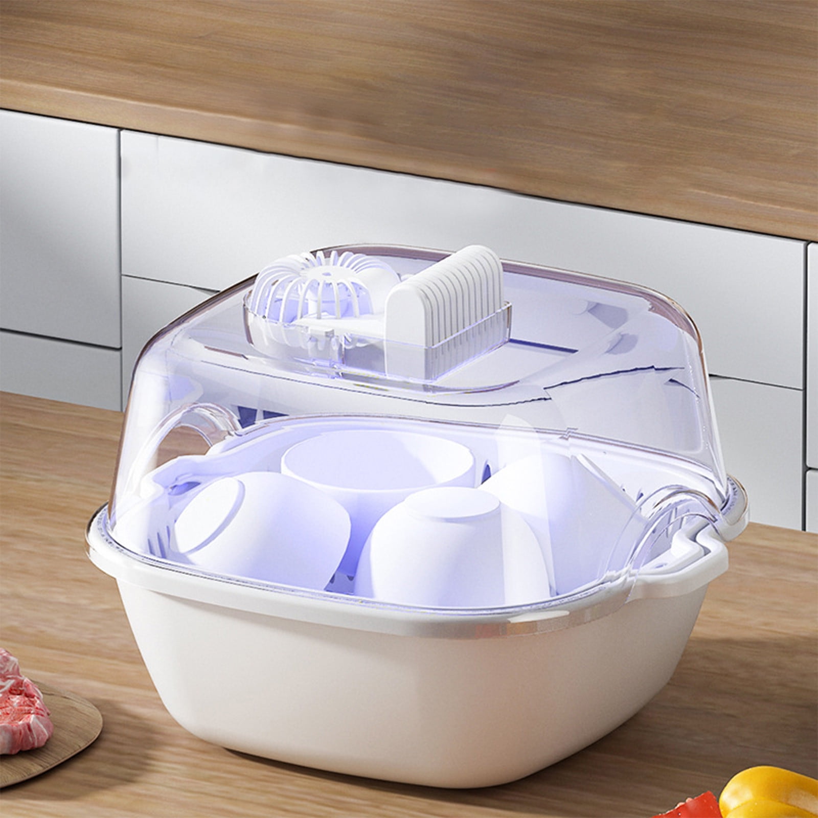 TIMIFIS Cotton Rope Placemat 4 in 1 Defrosting Tray Meat Defroster with Layer Draining Basket Airtight Food Preservation and Thawing Machine for Home Kitchen Kitchen Gadgets