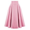 thumbnail image 4 of AOMPMSDX Skirt Womens Elegant Solid Color A Skirt Vintage Vintage Waist Pleated Skirt L, 4 of 4