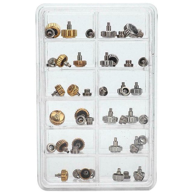 40 Uds reloj coronas reloj reemplazo impermeable herramientas de reparación surtidas con caja