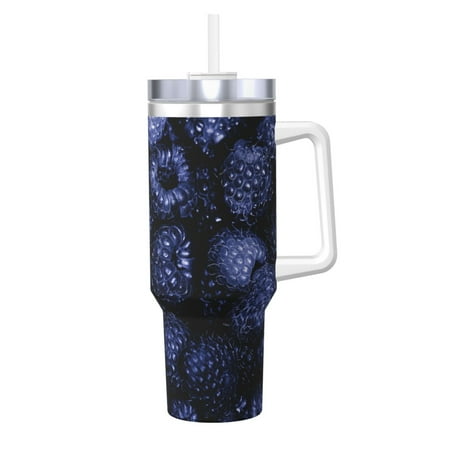 

KLL Blue-Purple Raspberries Print 40oz Stainless Steel Insulated Car Cup Coffee Mug with Spillproof Lid - Keep Your Drink Hot or Cold on the Go