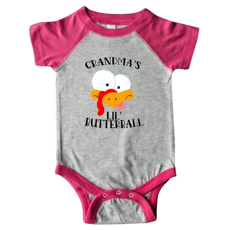 

Inktastic Thanksgiving Grandma s Lil Butterball Cute Turkey Face Gift Baby Boy or Baby Girl Bodysuit
