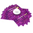 thumbnail image 2 of ZNDUO Placemats, 4 PCS Heat Resistant Stain Resistant Woven PVC Insulation Placemats, Durable Washable Elegant Table Mats for Dining-Purple Triangle Mosaic, 18"x12", 2 of 6