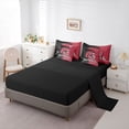 thumbnail image 5 of jejeloiu Rugby Ball 7-Piece Twin Bedding Sets,Red Black Bedding Comforter Set For Boys Kids Reversible, 5 of 8