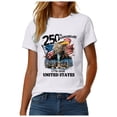 thumbnail image 4 of felwors Women's 250th Anniversary USA T-Shirt 1776-2026 Patriotic Eagle Flag Graphic Tee – Plus Size American Independence Day Top (White, L), 4 of 8