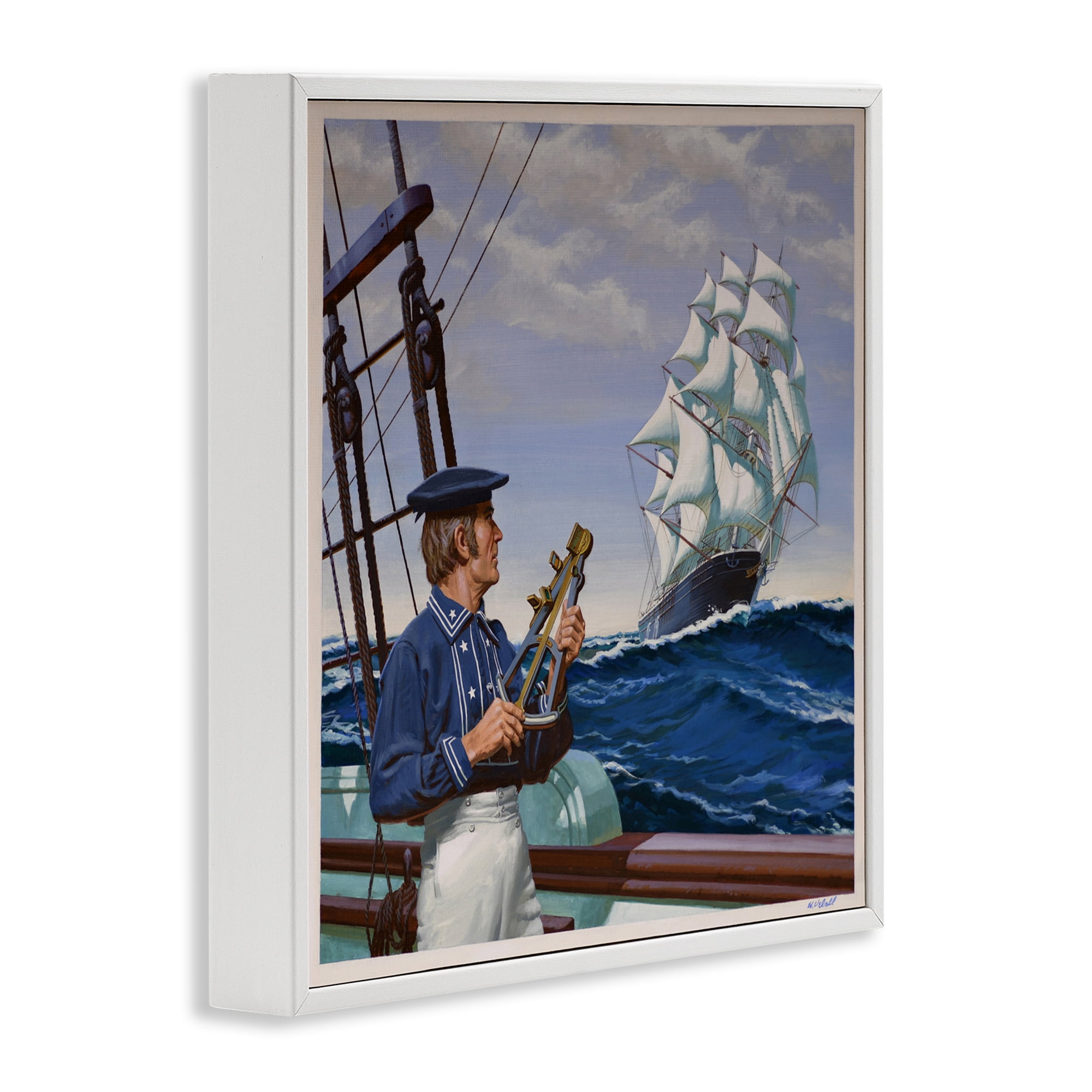 Flying Cloud Sailing Ship White Framed Giclee Art, design by Wind River Studios