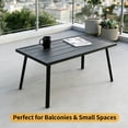thumbnail image 3 of EAGLE PEAK Metal Patio Coffee Table, Rectangle Accent Table, Weather-Resistant Modern Outdoor Furniture, Black, 3 of 9