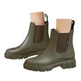 thumbnail image 3 of Women's Rain Shoes Fashionable Short Tube Low Top Solid Color Non- Thick Rain Boots for Women, 3 of 9