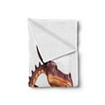 thumbnail image 2 of Dragon Soft Flannel Fleece Blanket, Fantasy on a Plain Background Dangerous Looking Creature Fantasy Land, Cozy Plush for Indoor and Outdoor Use, 50" x 60", Dried Rose and Cinnamon, by Ambesonne, 2 of 5