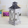 thumbnail image 6 of Yammee Rustic Style Vintage Distressed Wooden Lantern Decorative Hanging Pillar Candle Holder Candlesticks for Tabletop Wedding Party Centerpiece Garden Ornament, 6 of 12