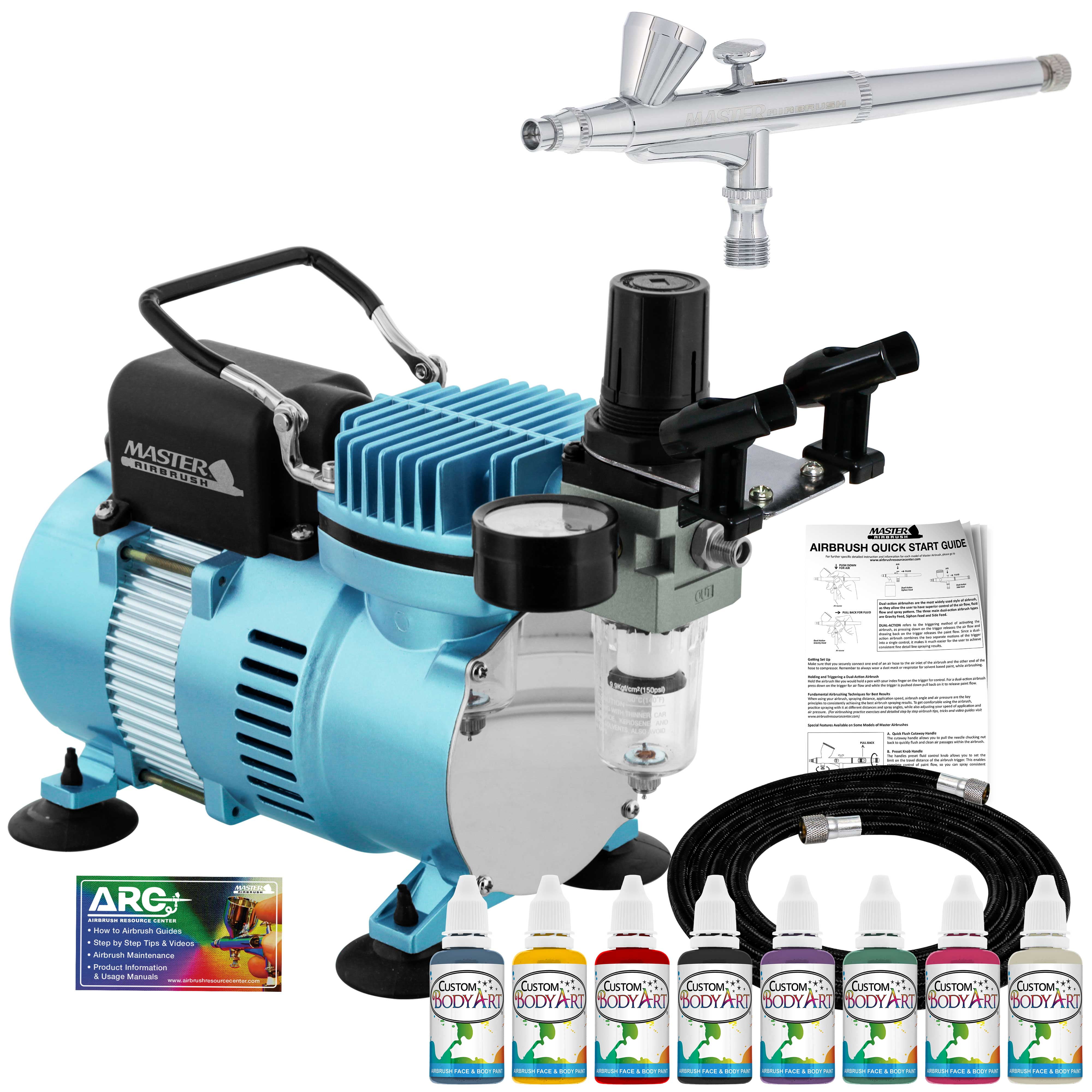 Master Airbrush System Kit with 8 Color WaterBased Face & Body Art