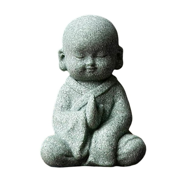 Figura de monje, estatua de Buda creativa sentada, hecha a mano para accesorios de decoración. Sientate derecho