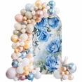 7.2FT Arch Backdrop Covers, Blue Flower Spring Wedding Arch Cover ...
