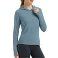 thumbnail image 5 of Tqcoqu Women's UPF 50+ Sun Protection Hoodie,Long Sleeve Hiking Fishing Lightweight UV Rashguard with Thumb Hole,Navy Women's S-XXXL, 5 of 5