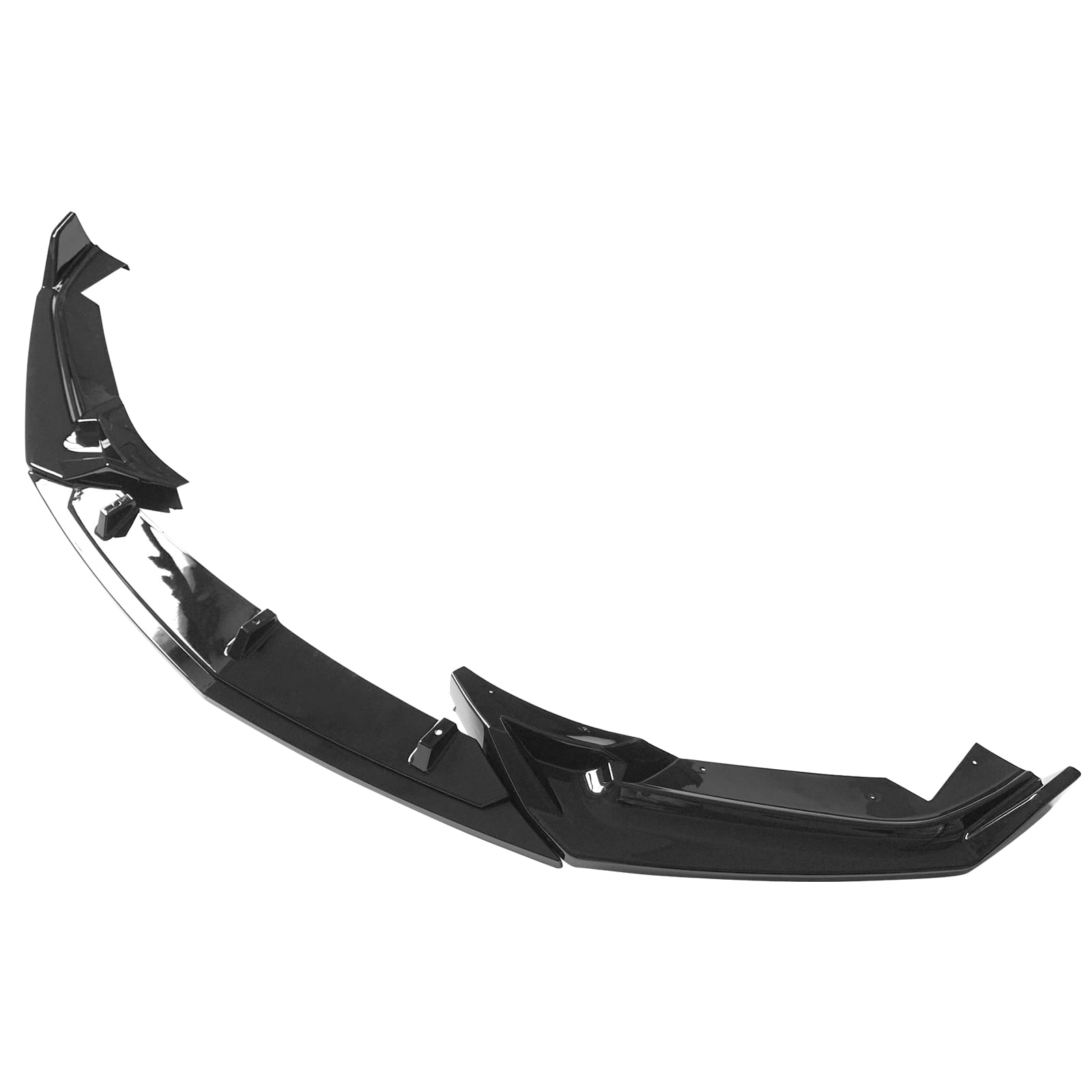 Ikon Motorsports Compatible with 2020-2024 Cadillac CT5 Premium Luxury & Luxury 3PCS Front Bumper Lip Spoiler Kit IKON Style PP Gloss Black