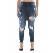 Cello Juniors' Plus Size High Rise Double Roll Cuff Skinny Jean
