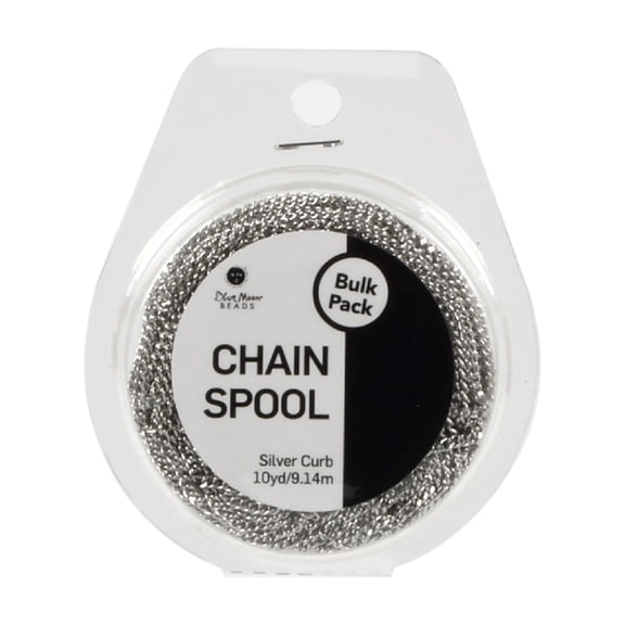 Blue Moon Beads Silver Rhodium-Plated Chain Roll for DIY Jewelry Making 10 Yards 1-pack