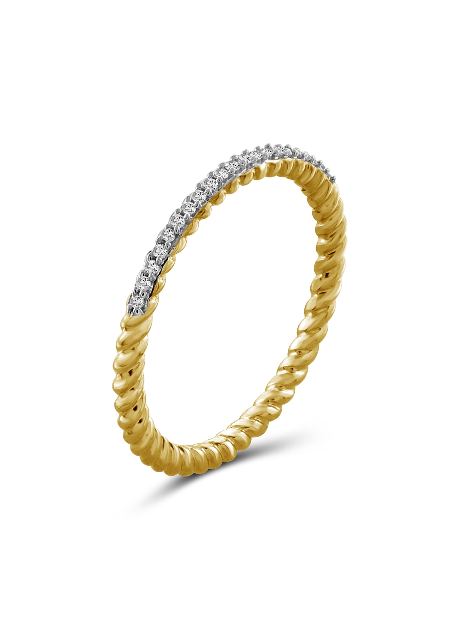 JewelersClub Diamond Rings for Women – Accent White Diamond Ring Jewelry– 14K Gold-Plated Silver Bands for Women –– Ring by JewelersClub