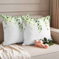 thumbnail image 2 of Eucalyptus Leaf Pillow Covers 2 Pack Watercolor Vintage Sage Green Leaves Rustic Pillowcase Waterproof Outdoor Throw Pillow Cover for Patio Garden Square Cushion 24”x24”, 2 of 9