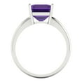 thumbnail image 4 of 2.5 ct Asscher Cut Natural Amethyst Solitaire 18K White Gold Womens Engagement Ring, 4 of 5