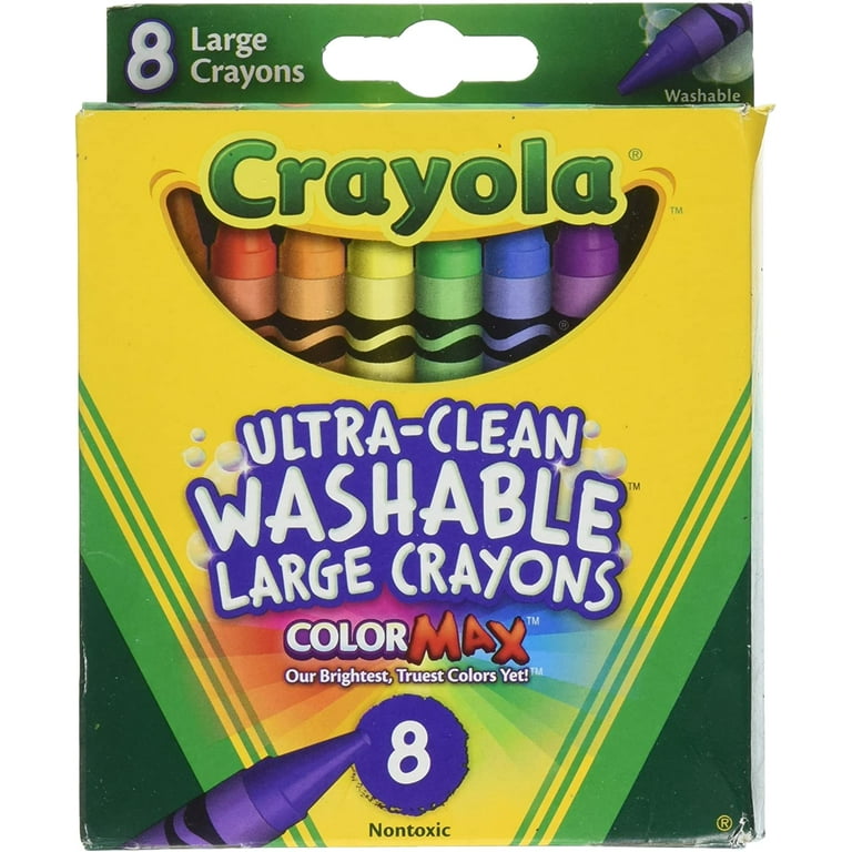 Ultra-Clean Washable Crayons, Large, 8 Colors/Box Ultra-Clean Washable Crayons, Large, 8 Colors/Box