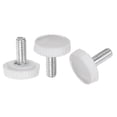 thumbnail image 1 of Unique Bargains 30 Packs M4 x 10mm Filetage Mâle Moleté Boutons Pouce Vis Boutons de Serrage Poignée Blanc, 1 of 5