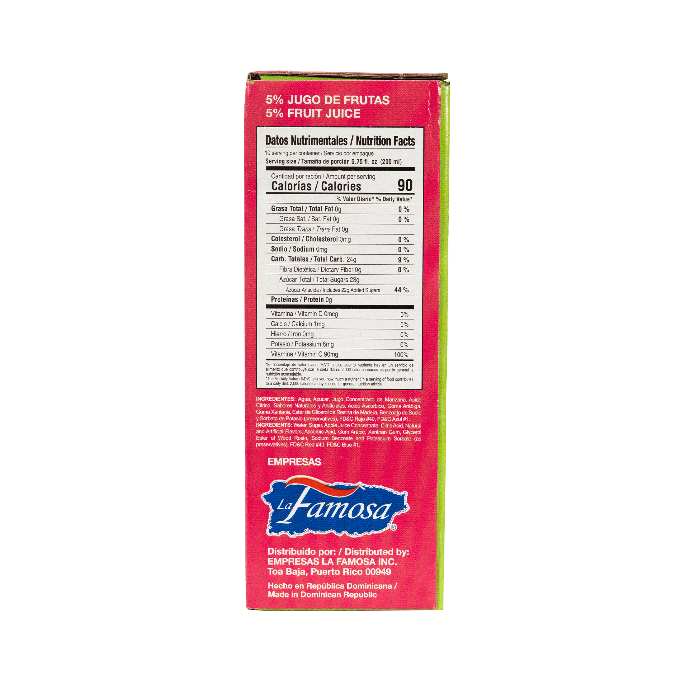 Famositos Light Concentrate Kiwi Strawberry Fruit Juice, 10 Pack 6.75oz, Shelf Stable, Cardboard Box
