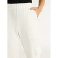 thumbnail image 3 of Free Assembly Women's and Women's Plus Wide Leg Knit Cargo Pants, 30” Inseam, Sizes XS-4X, 3 of 6