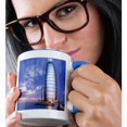 thumbnail image 2 of 3drose, Beach Hotel in Dubai, 11oz Two-tone Blue Mug, 2 of 6