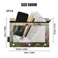 thumbnail image 3 of 2 Pack Pencil Pouch for 3 Ring Binder Smooth Zipper Folders with Pockets Clear Window Pencil Case Goldfinches Bird Perched on Flowers, 3 of 6