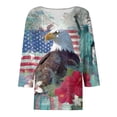 thumbnail image 4 of GEWSEY America 250 Tshirt 3/4 Sleeve Tops V Neck Independence Day Shirts Patriotic Pattern Tunic Tops (Navy, 3XL), 4 of 8