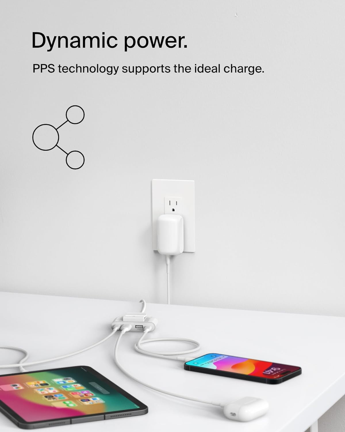 Belkin 42W Dual Port Wall Charger, USB-C + USB-A Charger - Fast Charging for iPhone 16, 15, 14, 13, Pro, Pro Max, Plus, iPad, MacBook, Galaxy S25 Ultra, Pixel, Nintendo Switch 2 & More - White