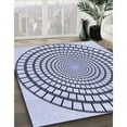 thumbnail image 3 of Ahgly Company Machine Washable Indoor Round Transitional Lavender Blue Area Rugs, 8' Round, 3 of 7