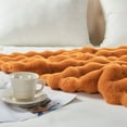 thumbnail image 4 of Home Soft Things Bubble Textured Faux Fur Throw Blanket, Cozy & Reversible, 50x60", Burnt Orange, 4 of 7