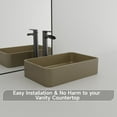 thumbnail image 4 of CASAINC Concrete Art Basin Rectangular Bathroom Vessel Sink in Taupe Clay with The Same Color Drainer, 4 of 8