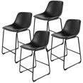 thumbnail image 6 of 24 inch Commercial Grade PU Leather Bar Stools Counter Height Stools with Back in Black, Set of 4, 6 of 7