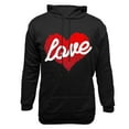thumbnail image 4 of Men's Pullover Fleece Hoodie Love Heart Printed Sweatshirts Aesthetic Design Streetwear Sweatshirt Casual Long Sleeve Teen Boys Hooded(Black,XXL), 4 of 5