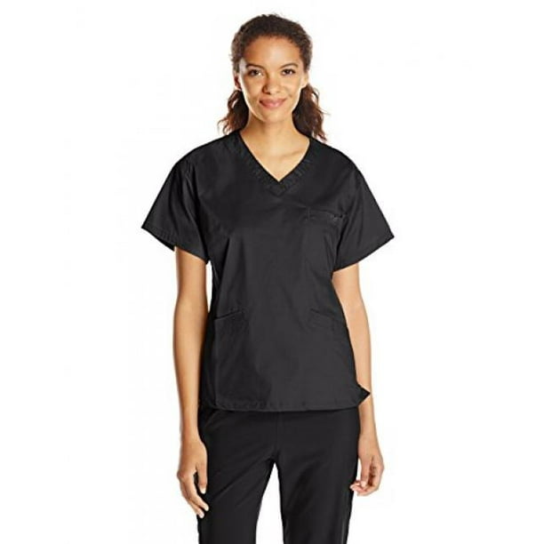 Med Couture Med Couture Women's Signature VNeck Scrub Top, Black, XL