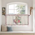 thumbnail image 2 of Easter Bunny Roses Tier Curtains 24 Inch Length, Pink Floral Spring Linen Cafe Short Curtains for Bathroom Over Sink, Small Kitchen Curtain Light Filtering Tiered Drapes 2 Panels 27.5"Wx24"L, 2 of 8