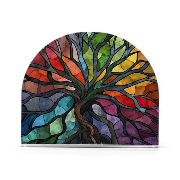 Standing Dining Table Napkin Holder, Napkin Holder for Table Kitchen Acrylic Paper Tissue Organization, Colorful Tree Branches