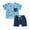 Blue, variant on Musuos Toddler Boys Summer Outfits 6 12 18 24M 3T Beach Style Shark/Tree Print Short Sleeve T-Shirts Tops and Shorts 2Pcs Clothes Set