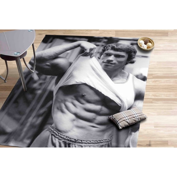 Office Decor Rug, Famous Rug, Boy Room Rugs, Printed Rugs, Modern Rug, Thin Rugs, Gym Rugs, Man Cave Rug, Black and White Rug, 2.6'x5' - 80x150 cm